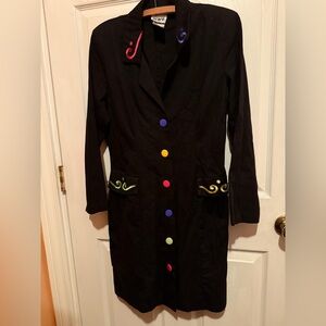 Vintage Oraré Black and Neon Trench Coat